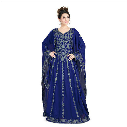 Abaya For Womens Floral Embroidery Bat Sleeve Kimono Dress Morocco Kaftan  Dubai Luxury Dresses For Eid | Lazada