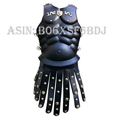 NAUTICALMART Royal Greek Armor Muscled Cuirass - One Size - Black Armour