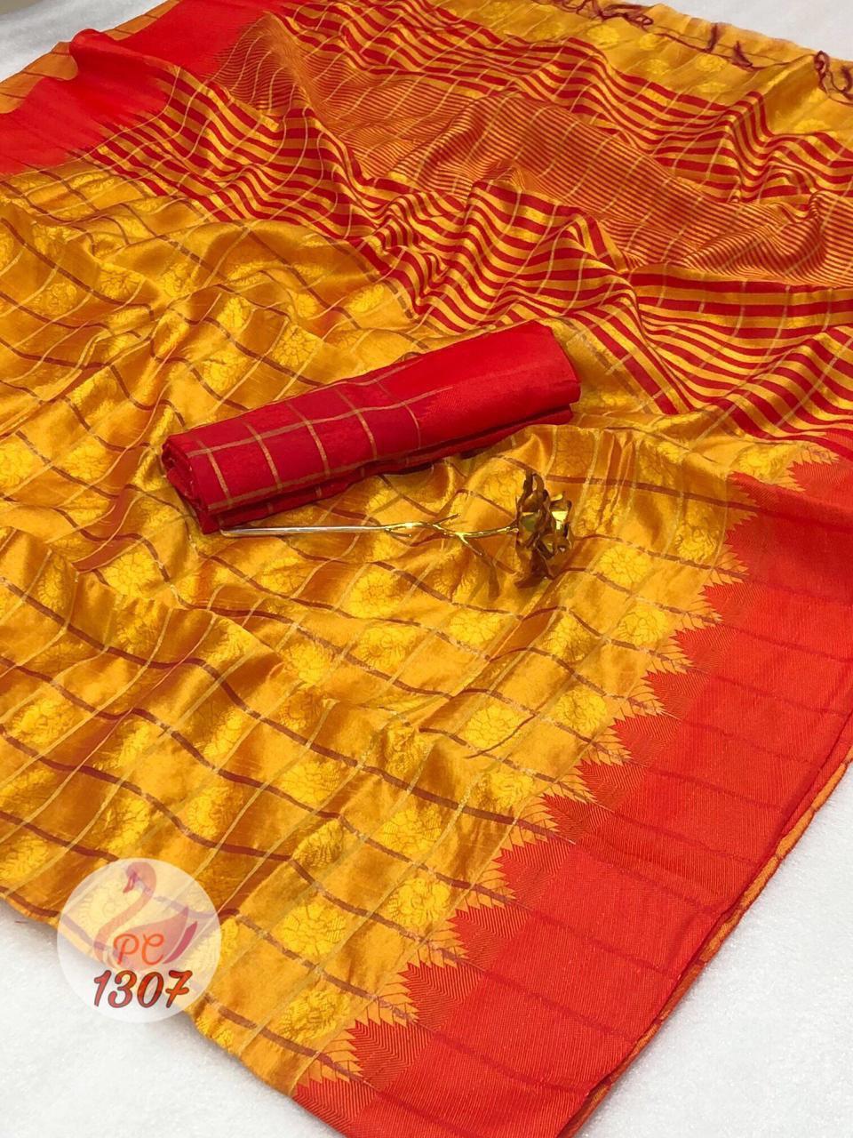 Jequard Fabrics With Georgatte Fabrics Sarees