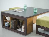 Wooden Center Table with stool Satiny