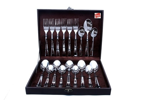 Silver Shapes Artic Spoons And Fork With Gift Box 18 Pcs