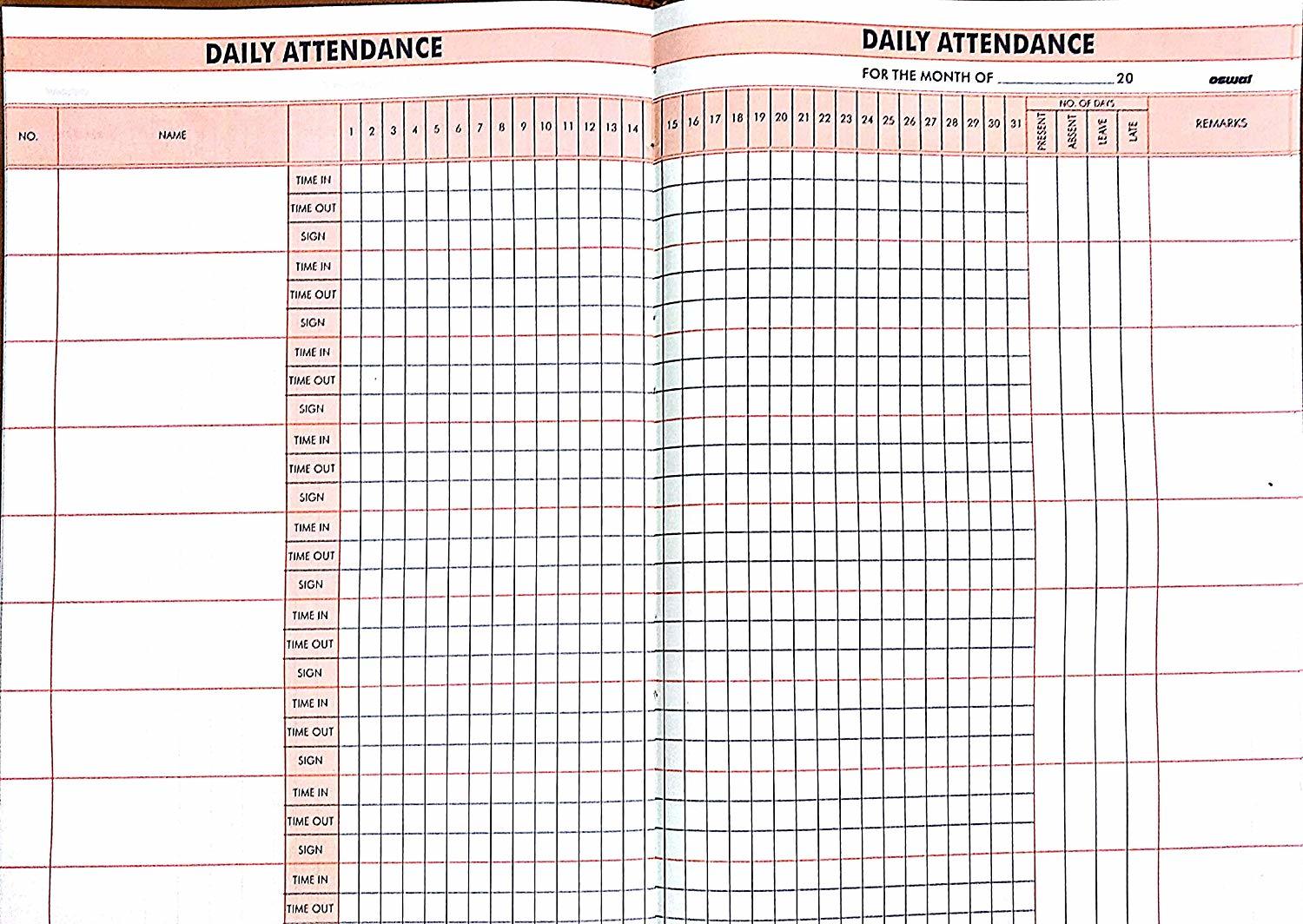 Oswal Staff Attendance Register