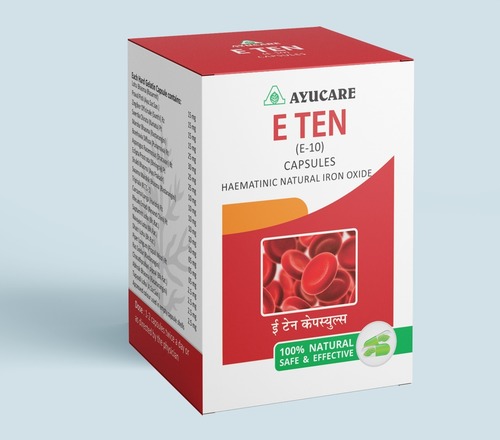 Ayurvedic Iron Tonic (Hematinic Tonic) E Ten Capsule For Anemia Cool & Dry Place