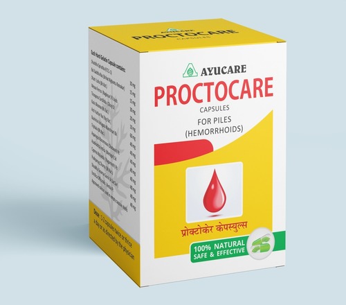 Ayurvedic Piles Relief Proctocare Capsule For Hemorrhoids (Bleeding Piles) Cool & Dry Place