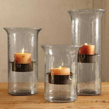 Glass candle hurricane