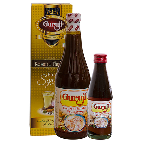 Kesaria Thandai Fruit Syrup Packaging: Glass Bottle