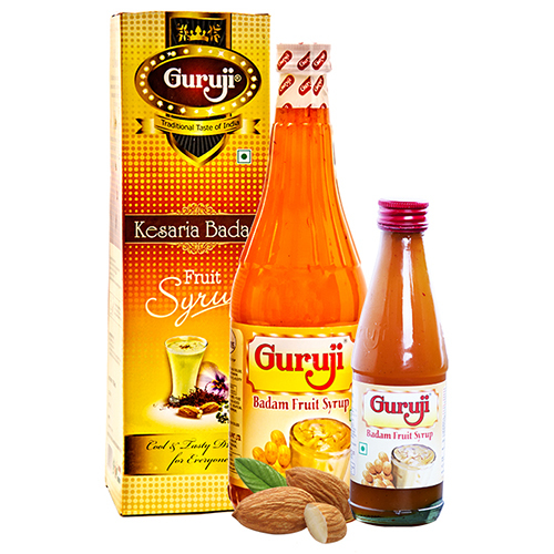 Kesaria Badam Fruit Syrup Packaging: Glass Bottle