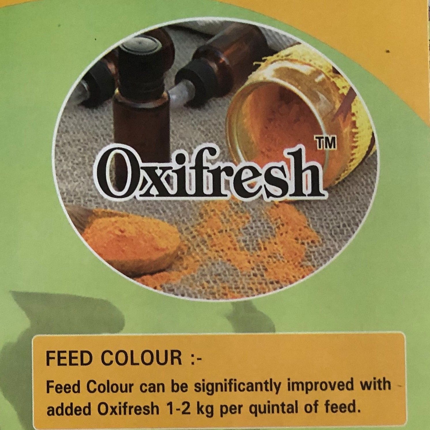 oxifresh yallow color animal feed powder