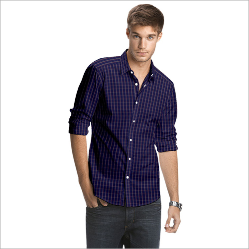 Washable Navy Blue Filafil Plain Shirting Fabric
