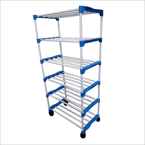 Blue Retro Six Shelf Rack