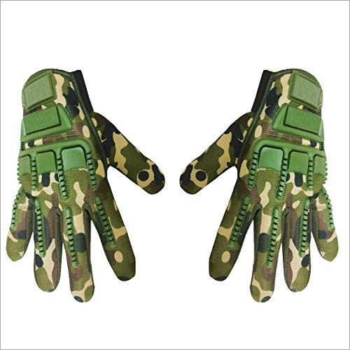 Camouflage Print Biker Gloves
