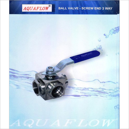 Aquaflow Ball Valve - Screw End 3 Way Stainless Steel By UNIQUE INDUSTRIALS