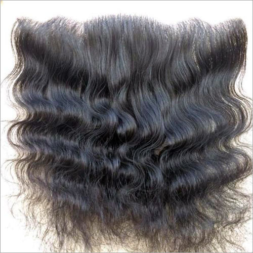 Black Transparent Swiss Lace Frontal Natural Wavy Hair