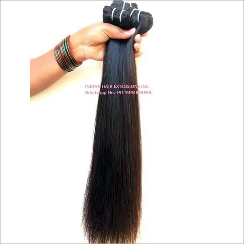 Natural Black/dark Brown Indian Raw Hair Straight Machine Weft