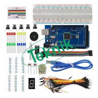 Arduino Mega Starter Kit - Mega2560 R3 With 256 Kb Flash Memory, 830 Tie-points Breadboard, Jumper Wires, Led Resistors | Ideal For Engineering Education, 12 Diy Projects