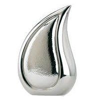 Teardrop Silver-Gold Brass Metal Cremation Urn