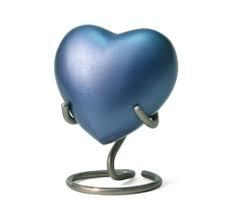 Brass Heart keepsake urns with stand