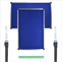 Display Board - Felt Material, 24" X 36" Size, Blue Color, Non-magnetic, Durable Aluminum Frame, Ideal For School, Office & College Use, Includes Round Head Push Pins For Easy Document Display