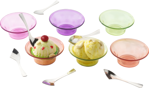 Multiple Colour Multipurpose Bowl With Spoon 6 Pcs Set