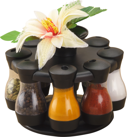 Masala Storage Royal 8 Jars With Flower Jars