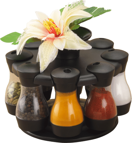 Masala Storage Royal 8 Jars With Flower Jars