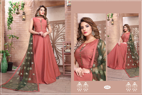 Silk Gown Bust Size: 38-46 Inch (In)