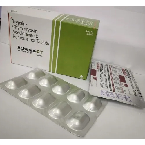 TRYPSIN-CHYMOTRYPSIN 50,000 A.U + ACECLOFENAC 100MG + PARACETAMOL 325MG TRYPSIN-CHYMOTRYPSIN 50,000 A.U + ACECLOFENAC 100MG + PARACETAMOL 325MG