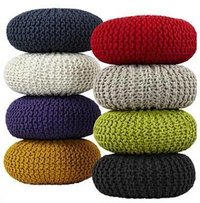 Multicolor Knitted Pouf Application: Sea