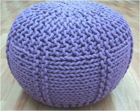Woolen Pouf - 70% Cotton Blend, 50x35 cm, Custom Color Options | Ideal for Sea Applications, 3.5 kg Weight