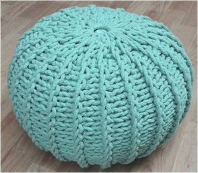 Knitted Wool Pouf Application: Sea