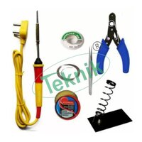 Soldering Iron Kit - 60w Soldering Iron, Iron Stand, Soldering Wire, Wire Stripper, Tweezers, Soldering Paste | Ideal For Engineering Educational Equipment