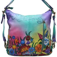 Leather hand Painted Shoulder Bag Backpack