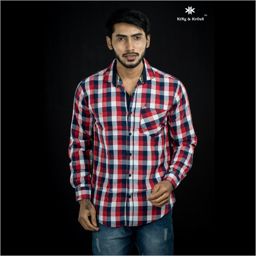 Checked Casual Shirt - Cotton Blend, Medium Size, Full Sleeves | Washable, Ideal for Rainy and Spring Seasons