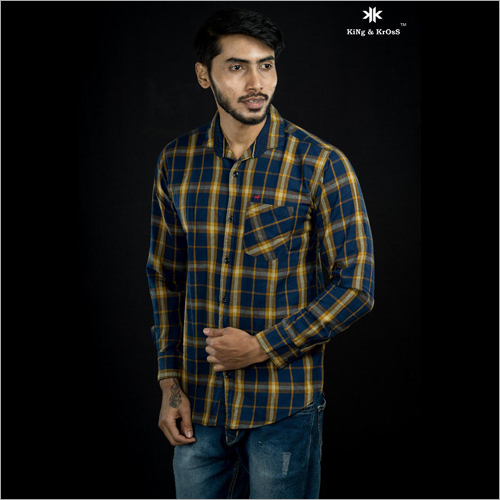 Mens Formal Checked Shirt - Cotton Blend, Sizes M-L-XL-S | Washable, Full Sleeves, Suitable for Rainy Spring Summer Winter