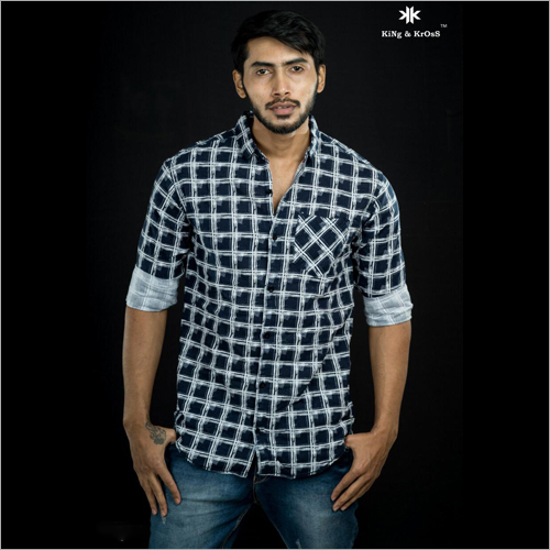 mens slim fit check shirt