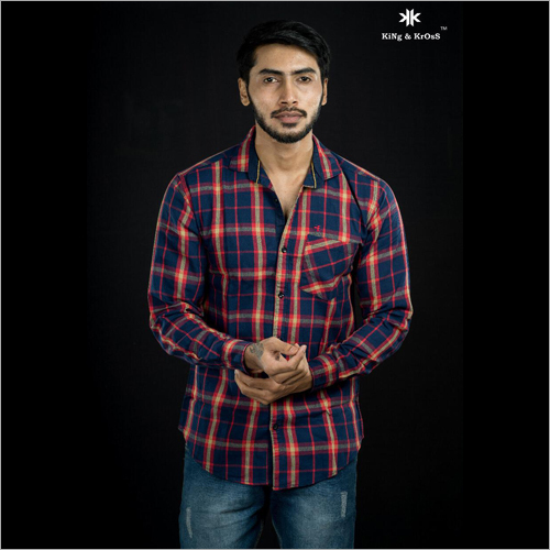 Mens Soft Cotton Checked Shirt - Cotton Material, Full Sleeves, Suitable for Rainy, Spring, Summer & Winter Seasons | Classic Check Design for Timeless Appeal