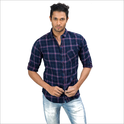 King And Cross Checked Shirt - Cotton Blend, Full Sleeves | Washable, Suitable for Rainy, Spring, Summer, and Winter Seasons, Male Fit