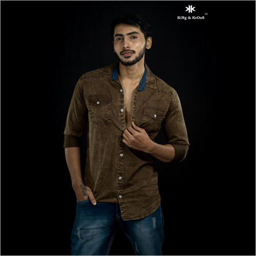 Mens Cargo Plain Shirt - Cotton Blend, Sizes M & S | Full Sleeves, Washable, Suitable for Rainy, Spring, Summer & Winter Seasons