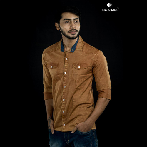 Brown Plain Shirt - Cotton Blend, Sleeveless, Brown | Washable, Suitable for Rainy, Spring, Summer, and Winter Seasons