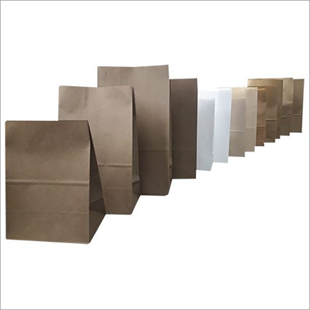 White and Brown Paper Pouches - Versatile Packaging Solution | Customizable Size for Eco-Friendly Storage and Transport