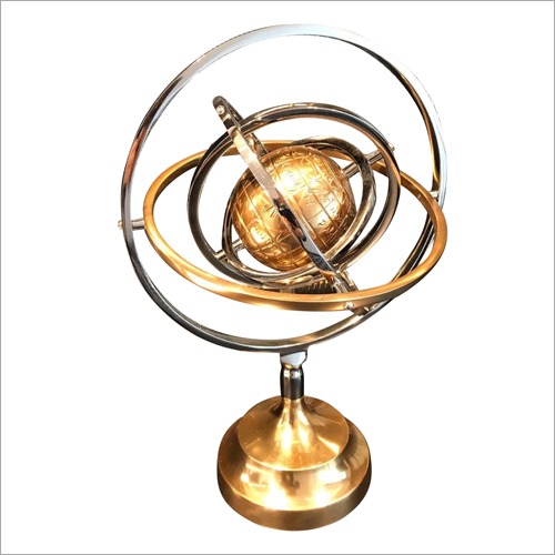 Brass Decorative Artificial Globe - New Condition Corrosion Resistant Golden Color | Ideal for Household & Office Decoration