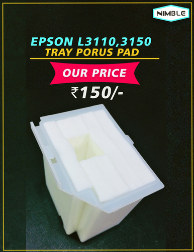 Waste Ink Pad Sponge - Compatible Porous Ink Absorber for Epson EcoTank L3110, L3150 | White Color, Ideal for Color Printers