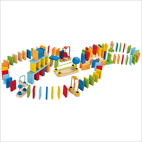 Kids Wooden Trail Building Set - Wood, Variable Size, Multicolored | Creative Play, Fine Motor Skills, Educational Fun, Domino Effect