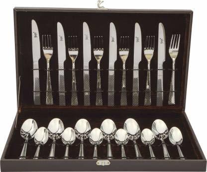 Silver Shapes Eon Cutlery Set With Gift Box 24 Pcs