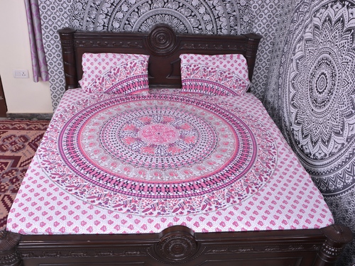 Pink Mandala Print Cotton Duvet Cover - Feature: Breathable