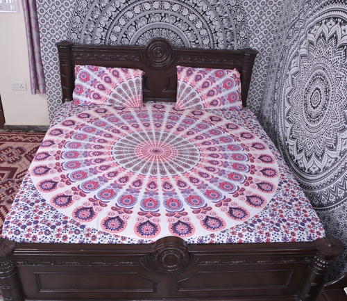 Indian Mandala 90 Inch Cotton Duvet Cover - Pattern: Printed
