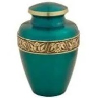 Sapphire Blue Brass Cremation Urn