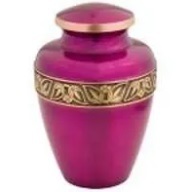 Sapphire Pink Brass Cremation Urn