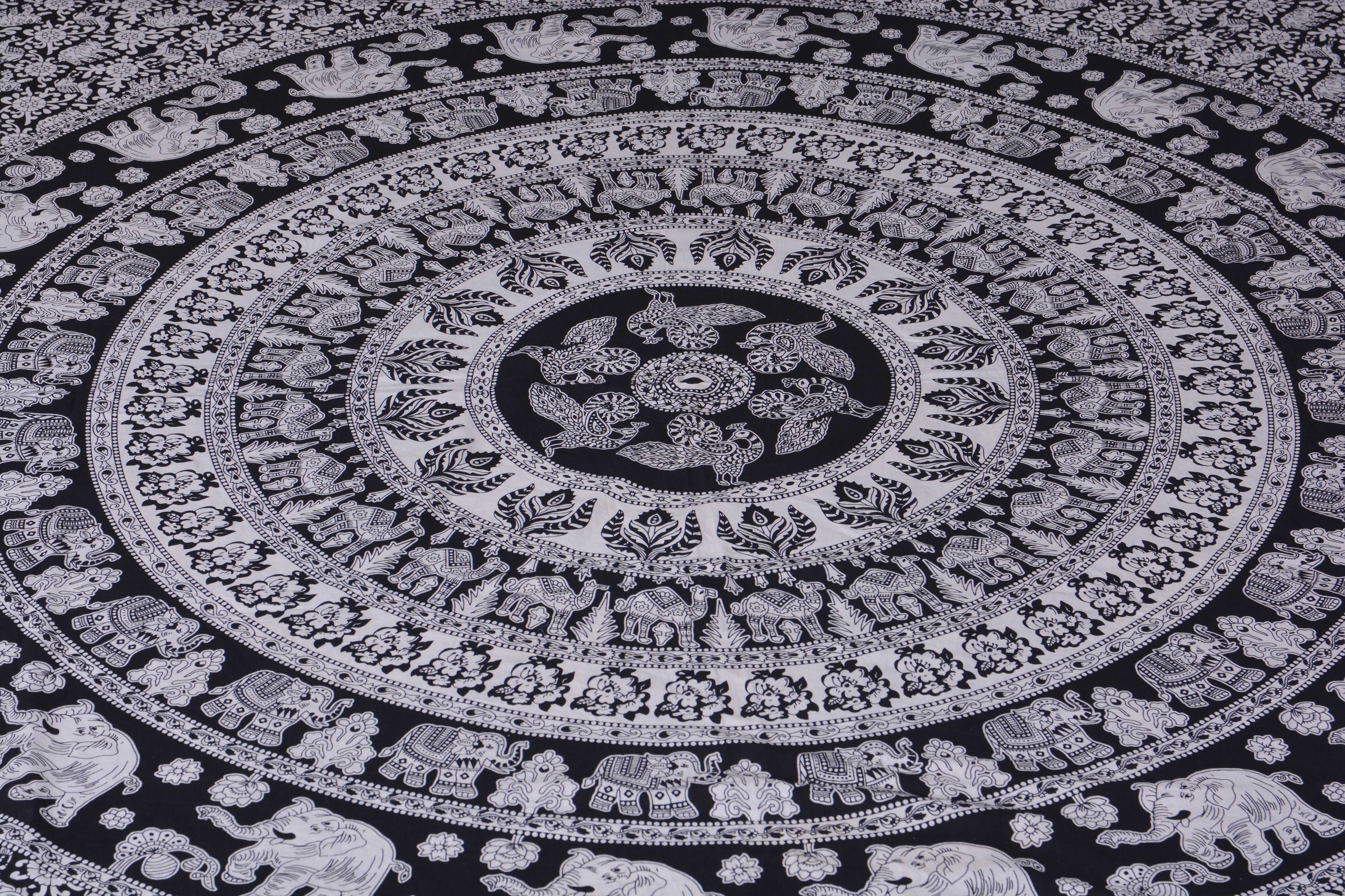 Indian Mandala Black Cotton Duvet Cover