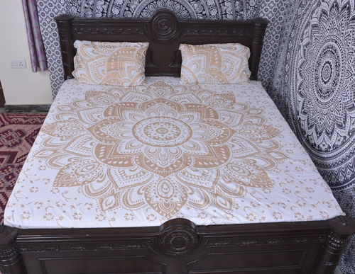 Indian Mandala Cotton Golden Duvet Cover